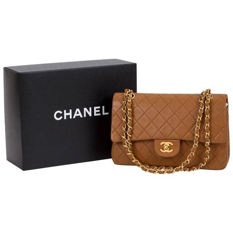 chanel brown flap bag camel